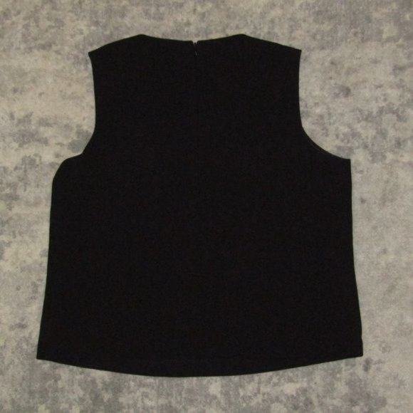 NA Carmen Marc Valvo Black Side Eyelet Shrunken Sleeveless Dress Top Sz S - Picture 9 of 9